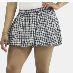 Black and White Plaid Skirt
